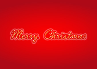 Glitzerschrift „Merry Christmas“ auf rotem Hintergrund