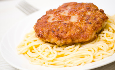 burger with pasta