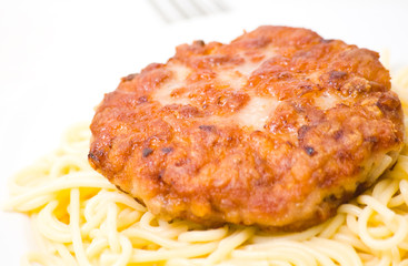 burger with pasta