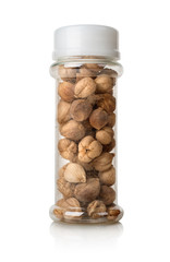 Black cardamom in a glass jar