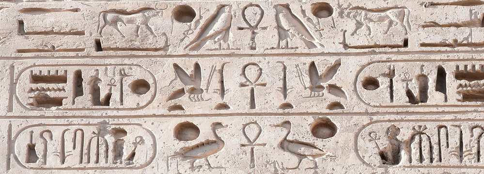 Hieroglyph writing in Medinet Habu, Luxor