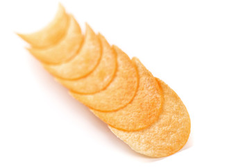 Row potato chips.