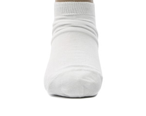 Sock with pleats.