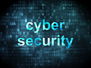 Obraz premium Protection concept: Cyber Security on digital background