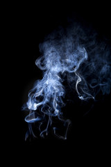 Blue smoke.