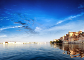 Pichola lake in India Udaipur Rajasthan. Maharajah palace