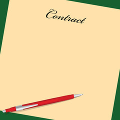 Contract and red pen