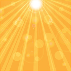 orange sunny background.sun rays and glare on an orange backgrou