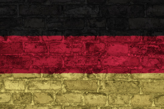 flag of germany graphic on brick background