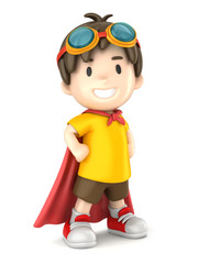 3d render of a superhero boy
