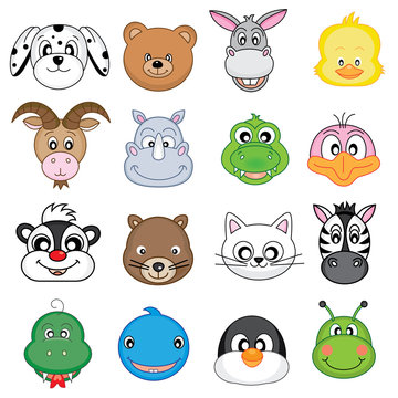 animal faces icons