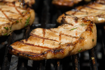 pork chop on grill