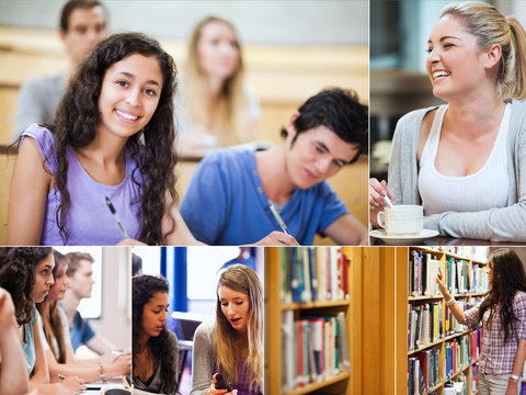 Collage Of Pictures Showing Students