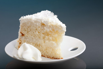 Slice of Coconut Cream Cake