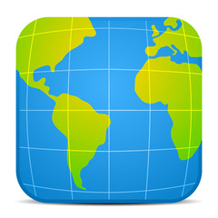 Globe map icon.