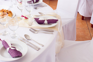 tables set for wedding