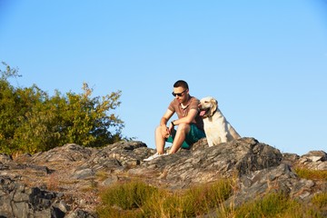Man with dog