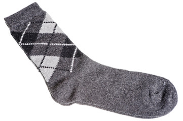 Warm woolen socks with a pattern of diamonds