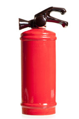 red ceramic decanter in the form of a fire extinguisher