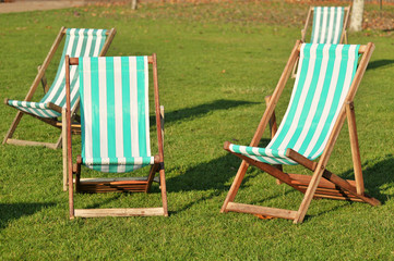 Deckchairs On The Lawn