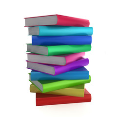 Stack of coloured books