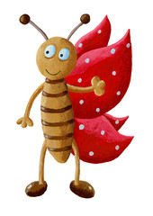 Cute red butterfly