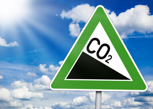 Schild mit CO2