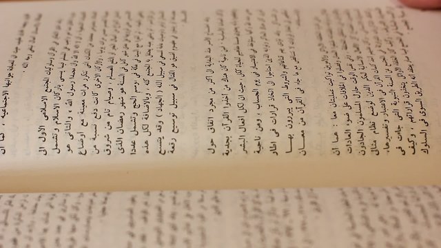leafing through Arabic book