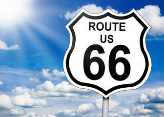 Panneau avec la Route 66