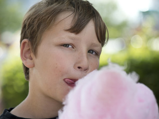 Boy with candyfloss
