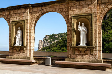 Fototapeta premium Sculptures in the cloister Montserrat Monastery