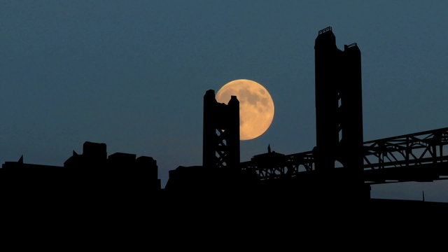 California Sacramento Tower Bridge moonrise