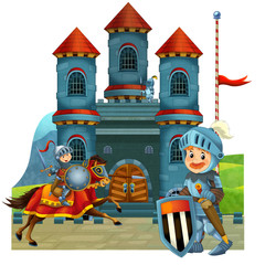 The cartoon medieval illustration for the children