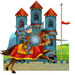 Foto op Plexiglas Ridders De cartoon middeleeuwse illustratie voor de kinderen