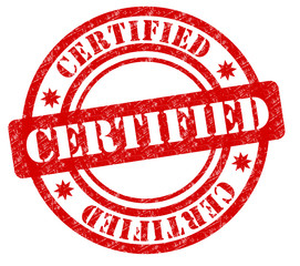Certified Stempel rot  #130723-svg01 - obrazy, fototapety, plakaty