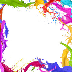 Colorful paint splashing