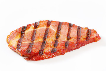 Grilled pork neck steak