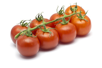 Eight Cherry Tomatoes on a white background
