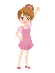 女の子/ガッツポーズ