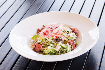 salad with beef