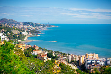 Fototapeta na wymiar Piękny widok miasta Malaga, Hiszpania