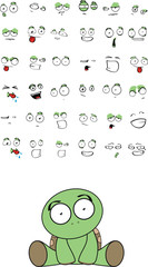 turtle baby cute sitting cartoon set