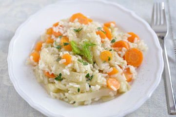 Risotto mit Fencheln und Möhren