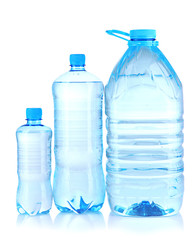 Bottles of water, isolated on white