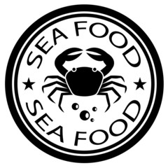 vector sea food crab stamp