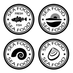 vector sea food stamps