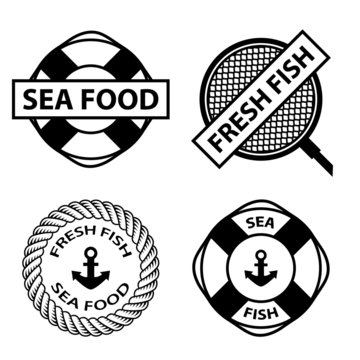 vector sea food stamps
