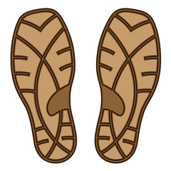 vector brown rubber shoe sole