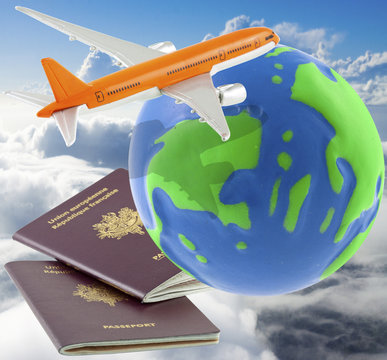 concept voyages par avion autour du monde