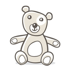 Little brown teddy bear, children toy concept